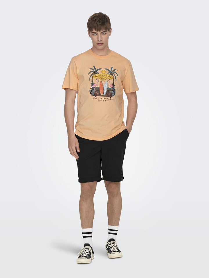 ONLY & SONS Male Chino Shorts ONSPETER Normal geschnitten Shorts M Schwarz, M Schwarz