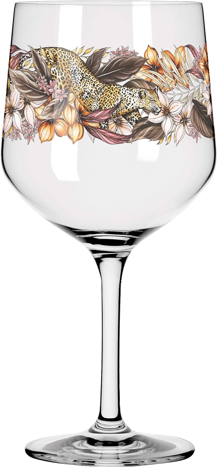 Ritzenhoff 3691002 Gin-Glas 700 ml - Serie Schattenfauna Set Nr. 2 – 2 Stück, Leopard & Eule – Made