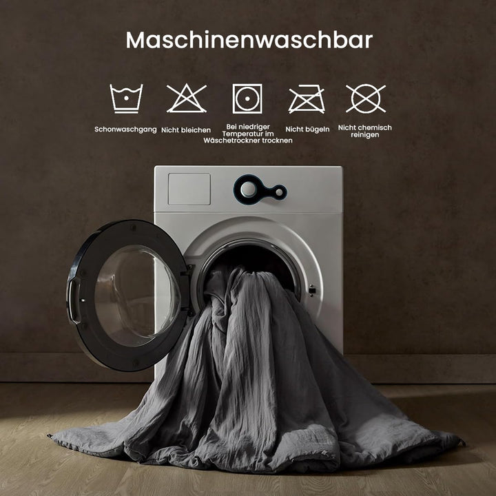 Lanqinglv Bettwäsche 155x220cm Grau Anthrazit Dunkelgrau 100% Weiche und Angenehme Mikrofaser Uni Be