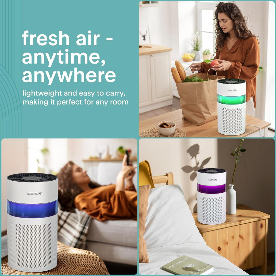 SereneLife Luftreiniger- mit HEPA 13 Filter für Zuhause Schlafzimmer, Luftfilter Allergiker mit Arom