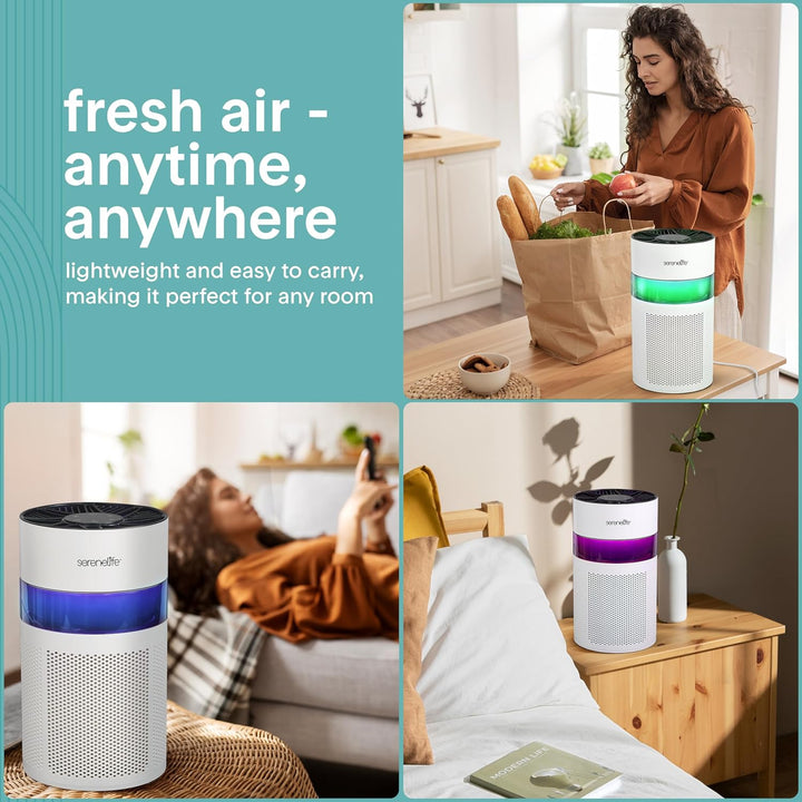 SereneLife Luftreiniger- mit HEPA 13 Filter für Zuhause Schlafzimmer, Luftfilter Allergiker mit Arom