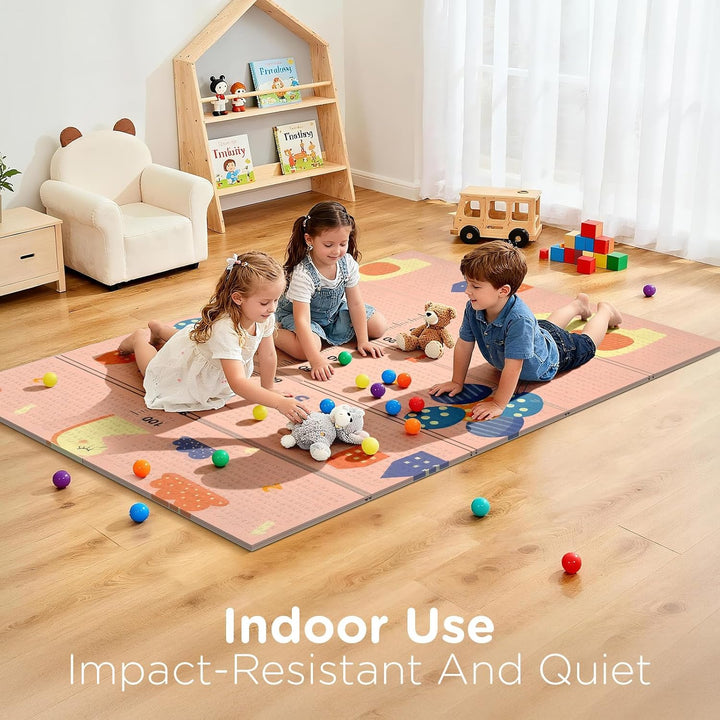 Krabbelmatte 180x120cm – Baby Spielmatte doppelseitig, Krabbeldecke aus XPE 1cm, faltbar, wasserdich