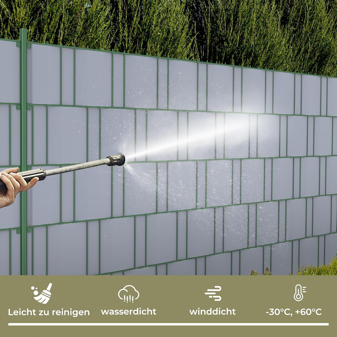 Sichtschutzstreifen Zaun 35 m x 19 cm inkl.20 Clips, PVC Sichtschutz Zaunfolie Sichtschutzstreifen D