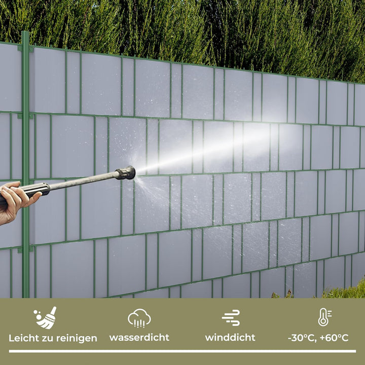 Sichtschutzstreifen Zaun 35 m x 19 cm inkl.20 Clips, PVC Sichtschutz Zaunfolie Sichtschutzstreifen D