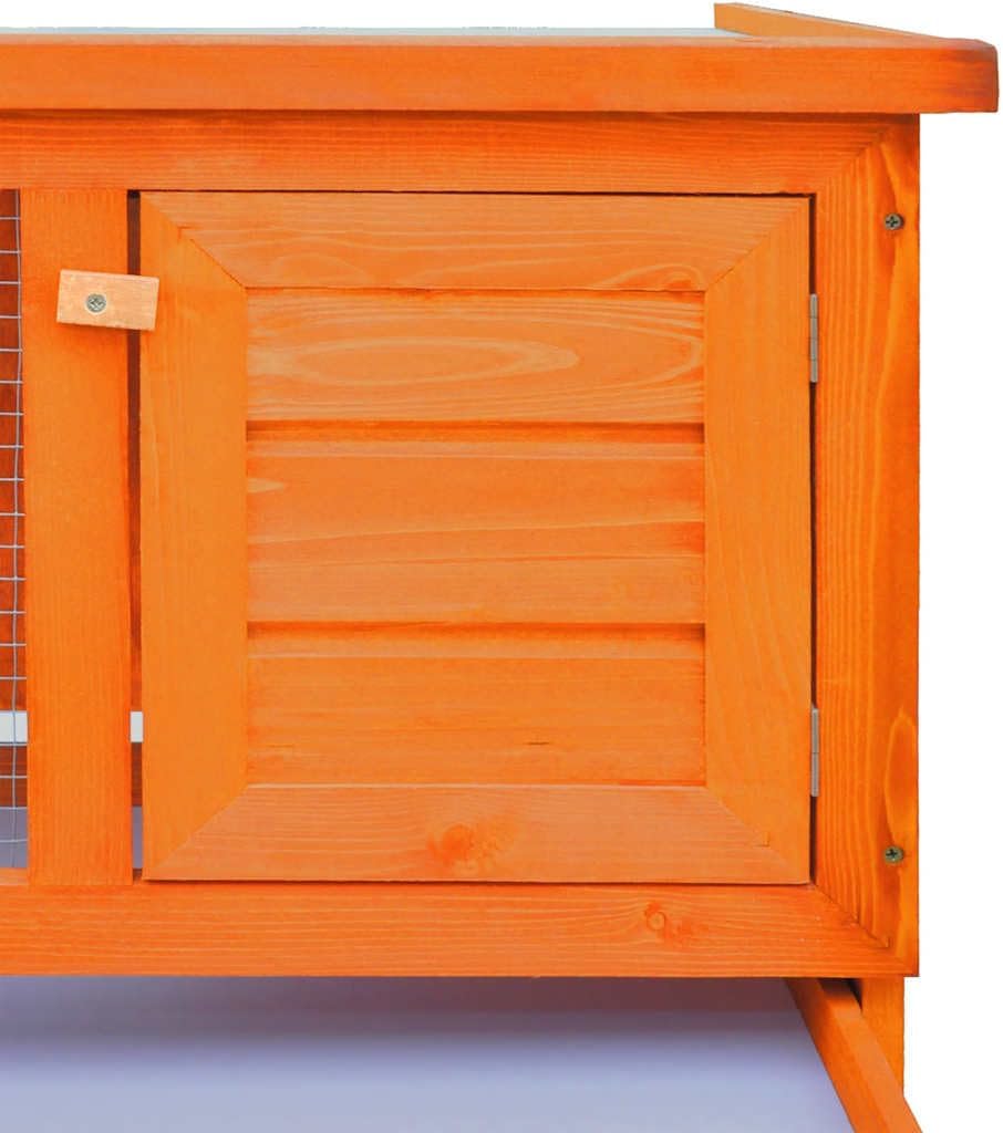 vidaXL Holz Kaninchenstall 1 Ebene Hasenstall Kleintierstall Kaninchenkäfig Messingfarben, Messingfa