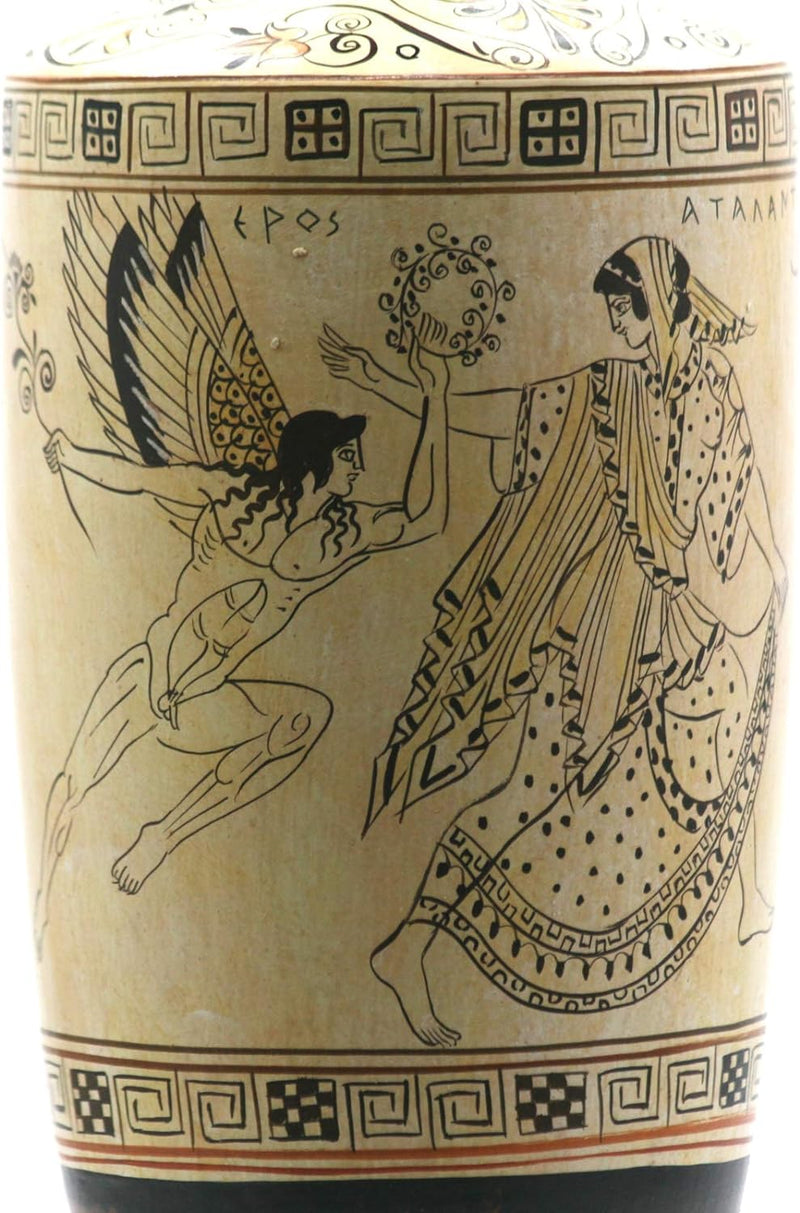 Atalanta Lekythos EROS Vase, Götter der Liebe, antike, griechische Keramik, Kopie