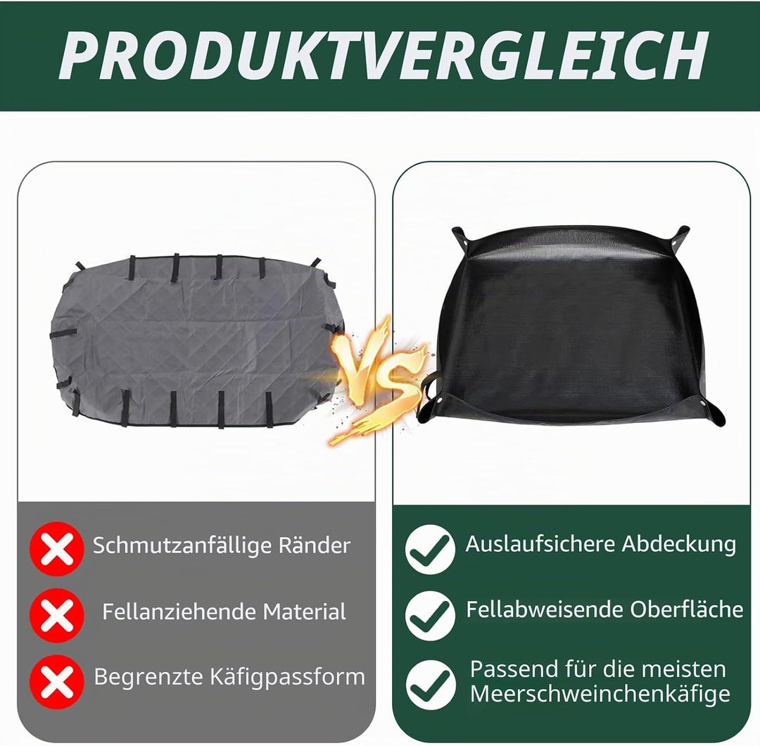 wasserdichte Haustier Laufgittermatte, 2 Stück wasserdichte Meerschweinchen Fussmatten 150 x 100 cm