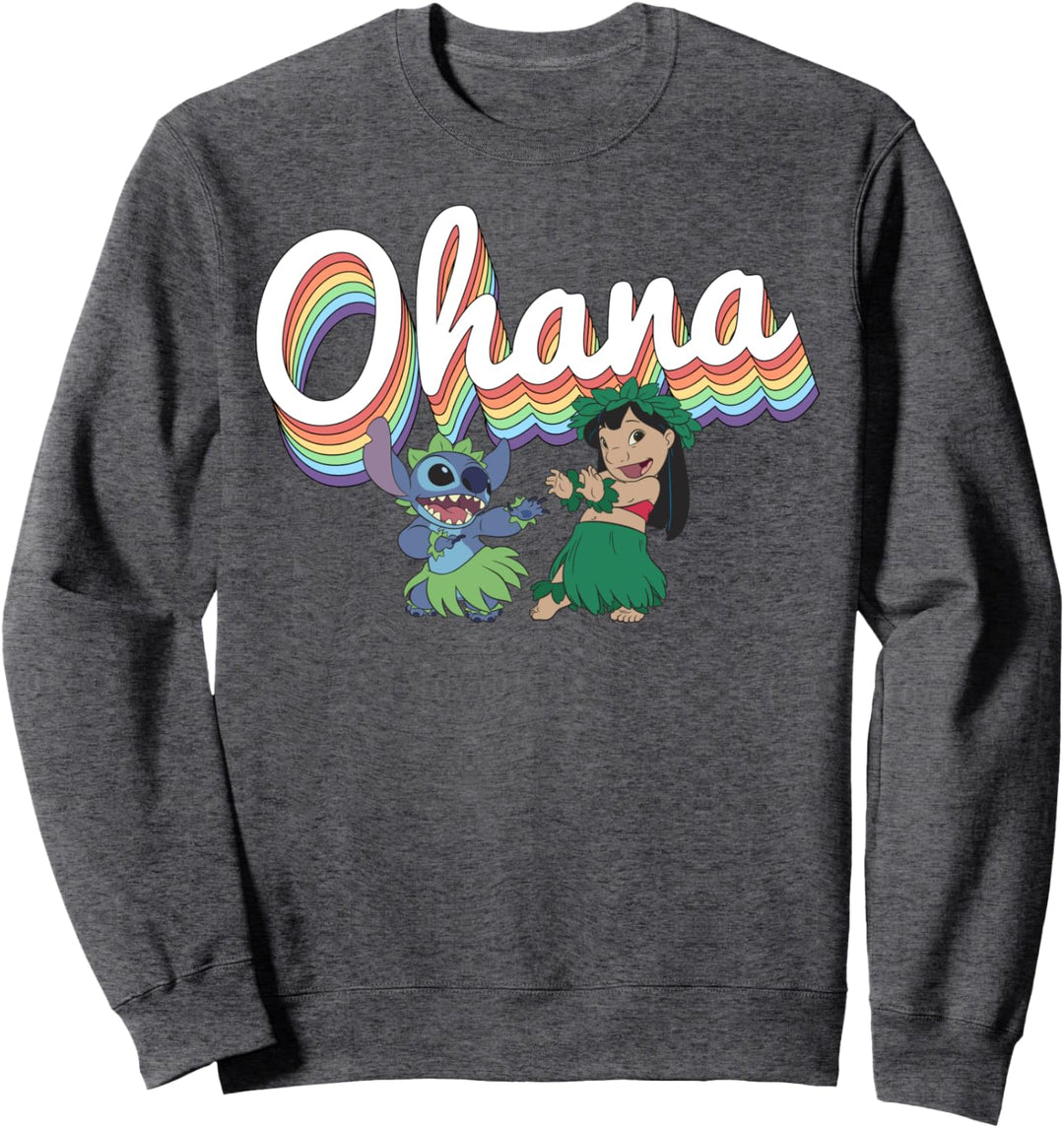 Disney Lilo & Stitch Pride Ohana Rainbow Sweatshirt