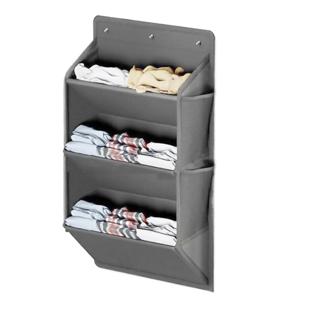 -, 3-lagiger Kleiderschrank-Organizer, schmaler Platz für Schuhe, Kleidung, Handtücher, Geldbörse, W