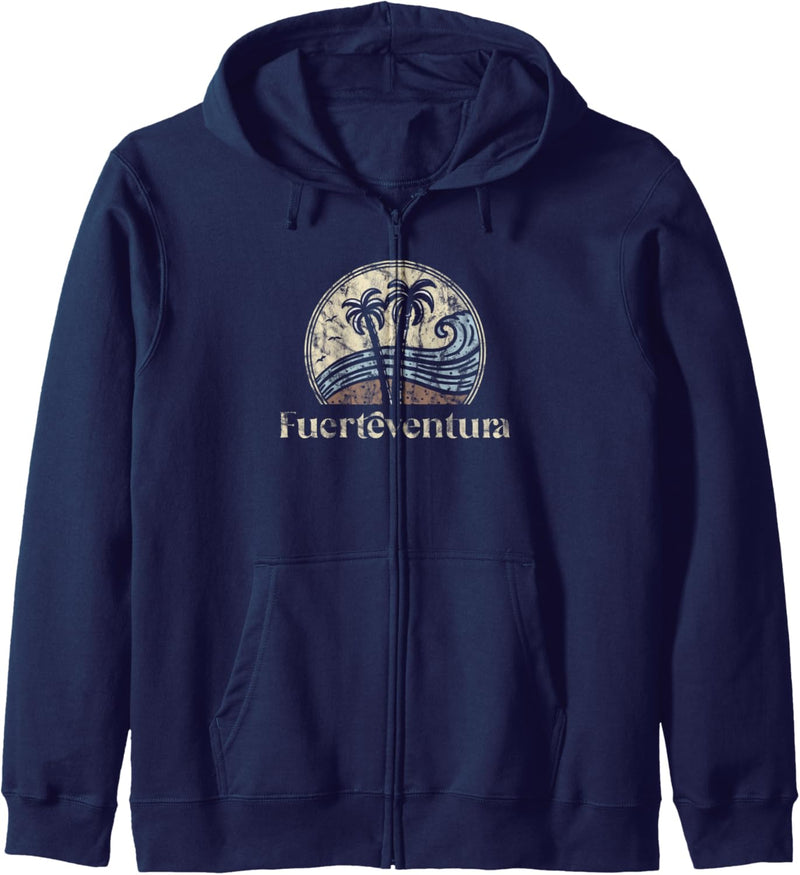 Vintage Fuerteventura Retro Strand Palmen Kanaren Insel Kapuzenjacke