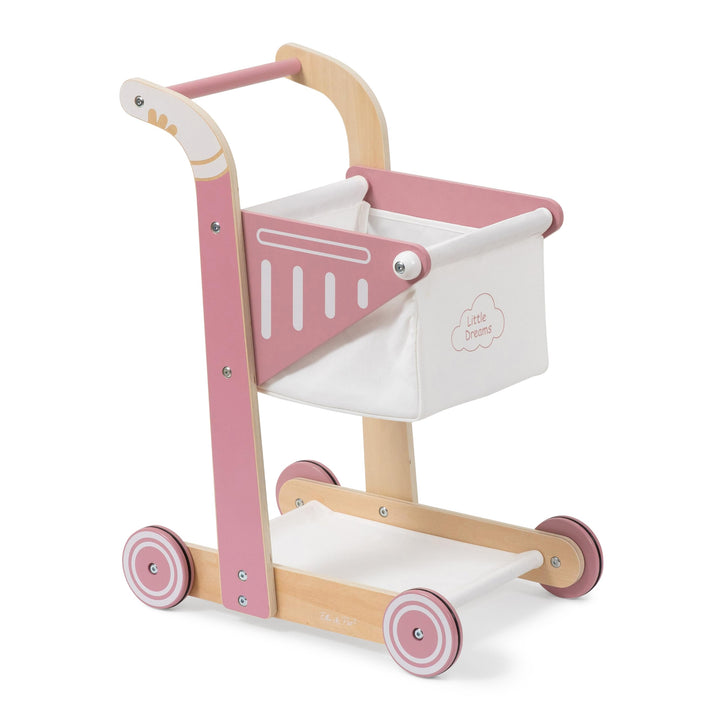 Einkaufswagen SHOPPY aus Holz für Kinder (Altrosa), Altrosa