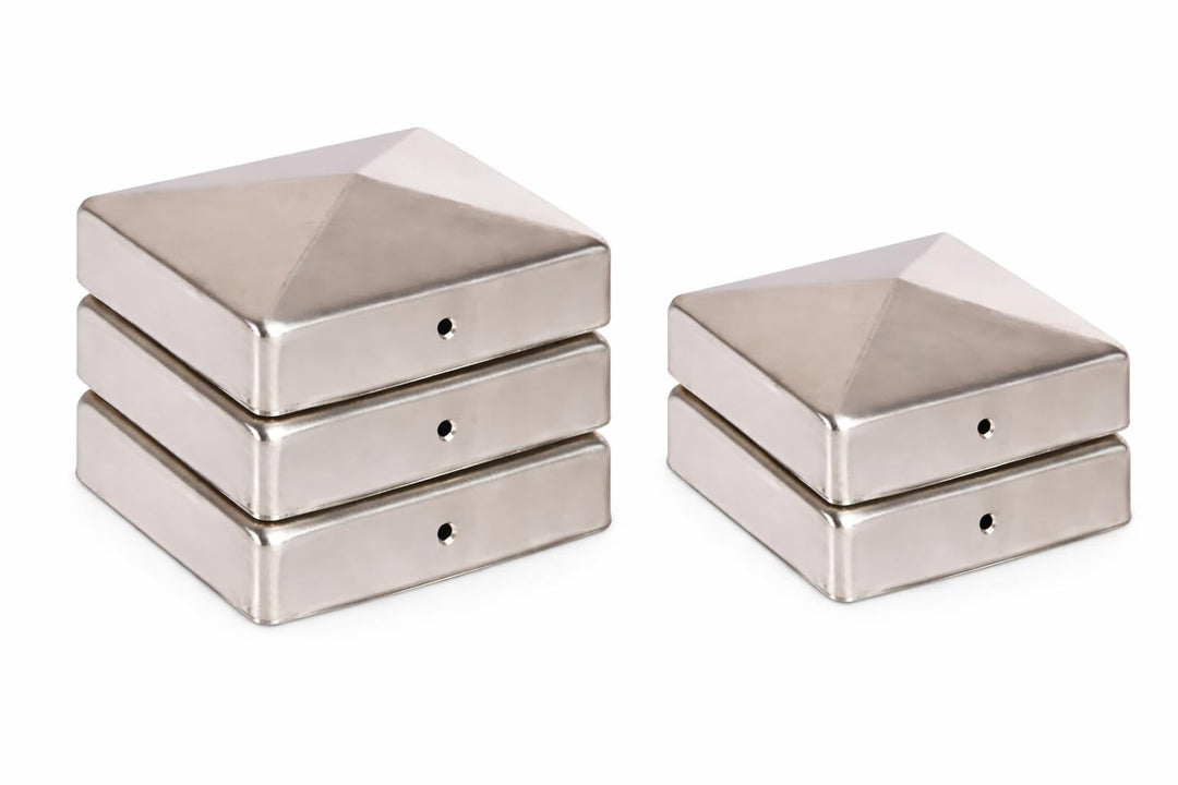 5 x PFOSTENKAPPE PYRAMIDE 71 x 71 MM EDELSTAHL 5 71 x 71 mm, 5 71 x 71 mm