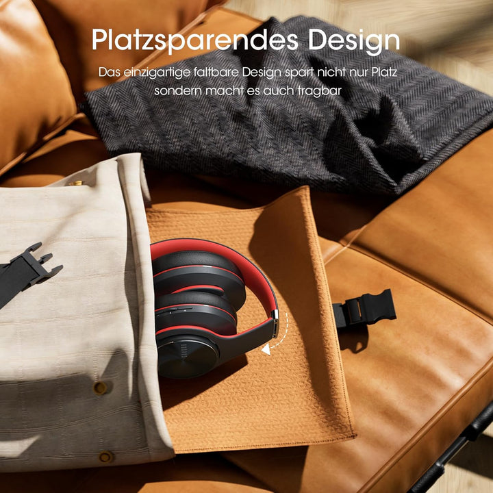 DOQAUS Bluetooth Kopfhörer Over Ear, Bis zu 90 Std Kabellose Kopfhörer mit 3 EQ-Modi,HiFi Stereo Fal