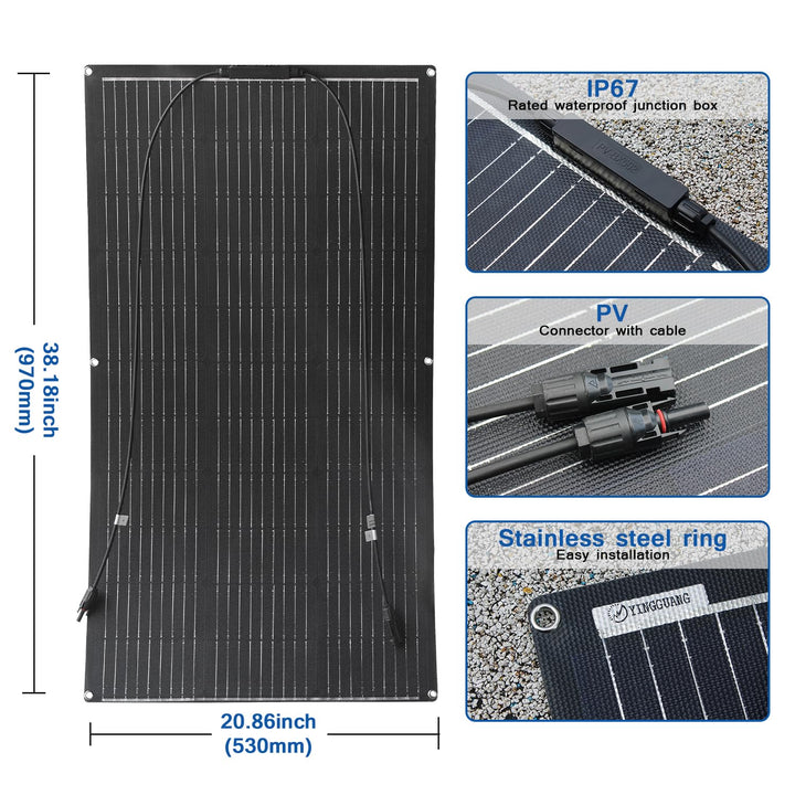 Flexible Solar Panel Solarmodul Monokristallines Solarpanels sind geeignet für Batterie,utdoor Lade