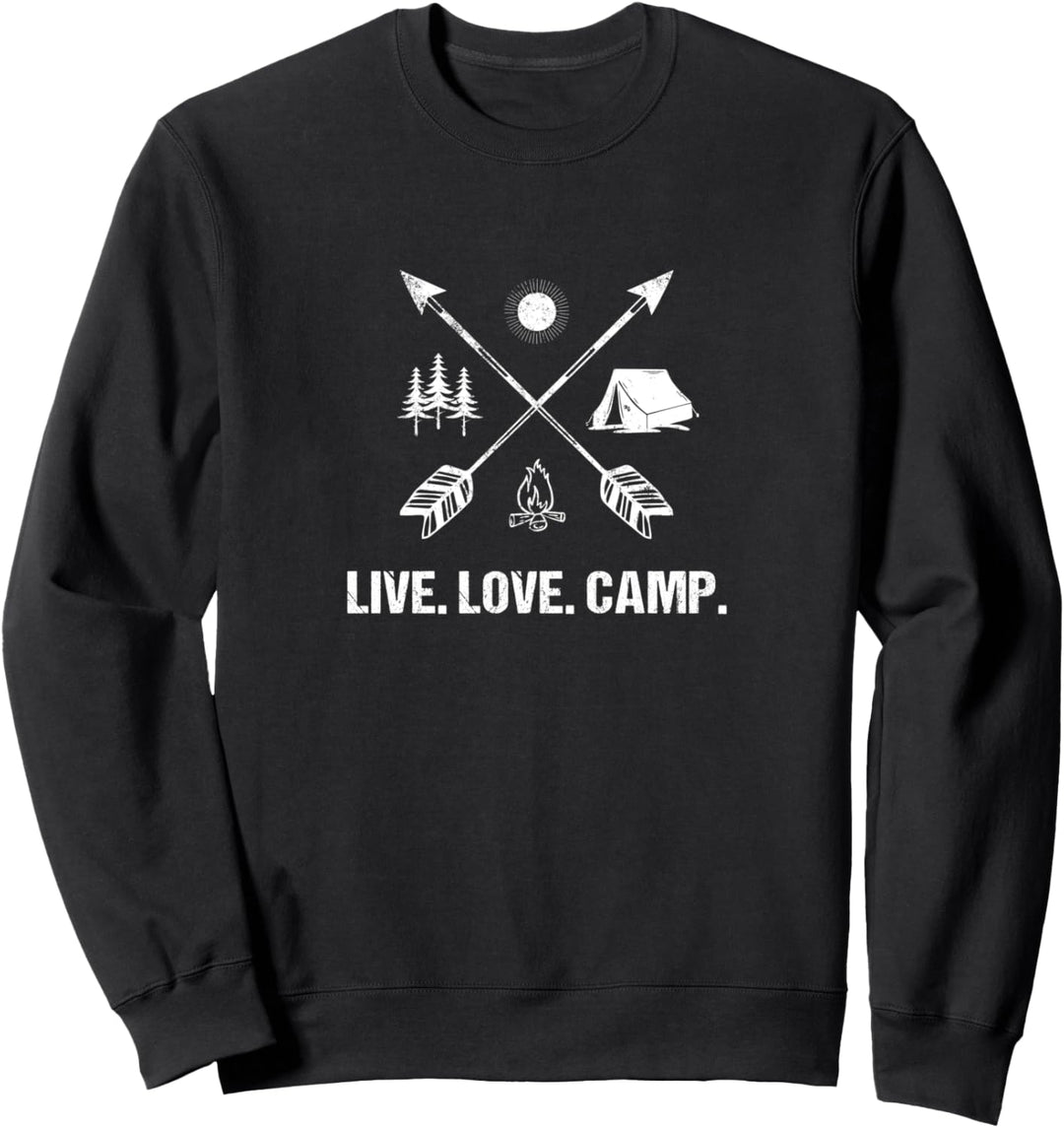 Live Love Camp Cross Arrows - Camping, Hiking, Lake Life Sweatshirt