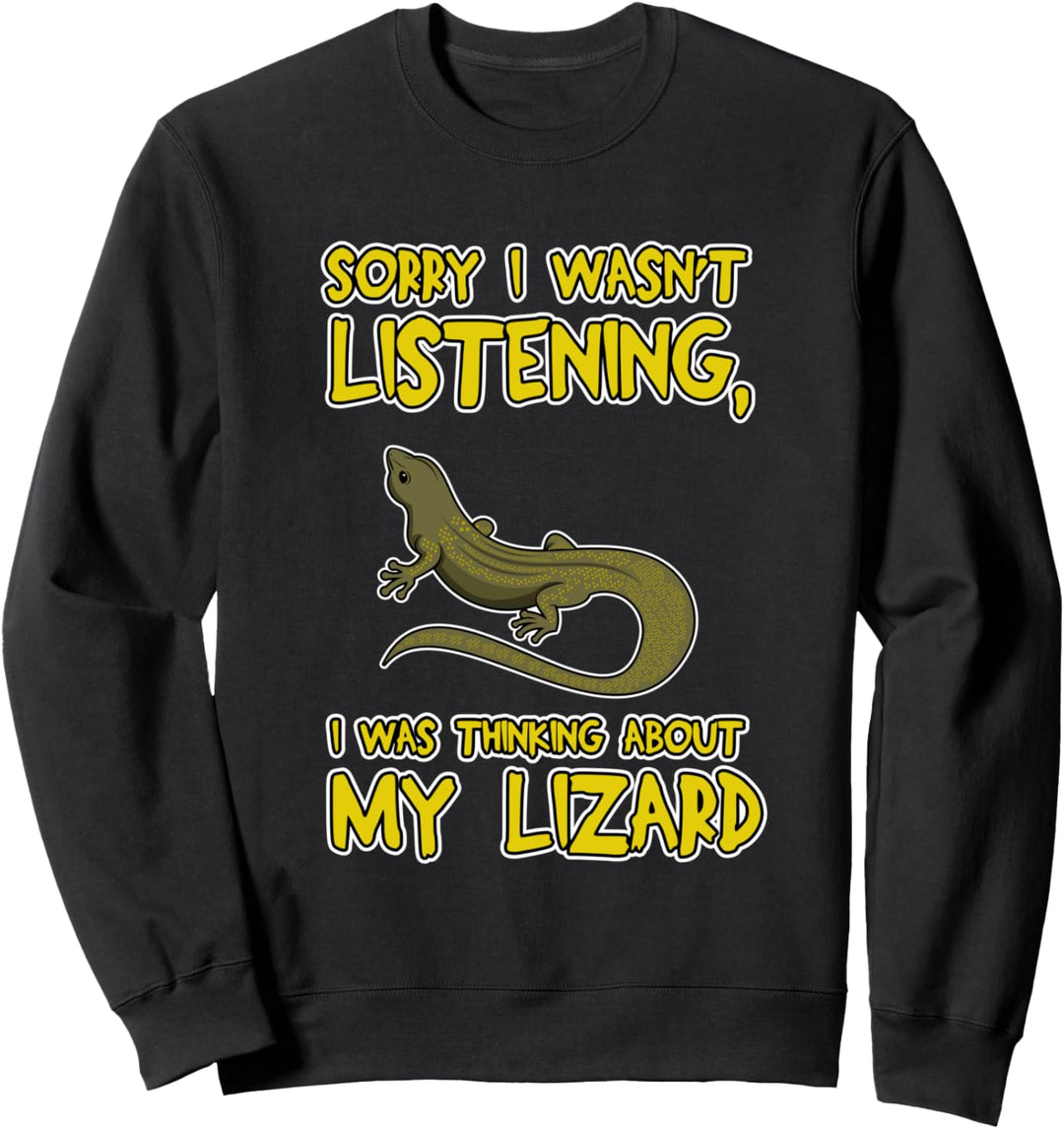 Thinking About My Lizard Gecko Reptil Sweatshirt