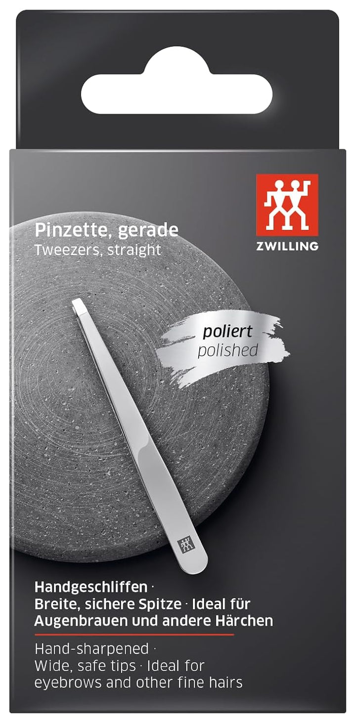 ZWILLING Gerade Pinzette (Zupfen von Augenbrauen und Härchen, handgeschliffene, angeraute Spitzen, g