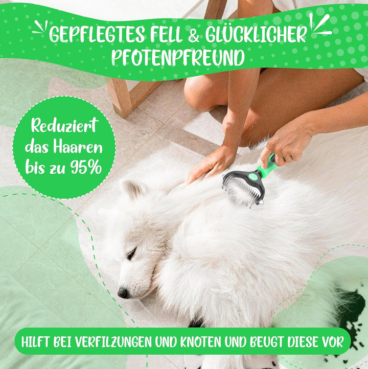 Testnote: Sehr gut - Unterwollbürste & Unterfellbürste I Hundebürste & Katzenbürste für langhaar I U