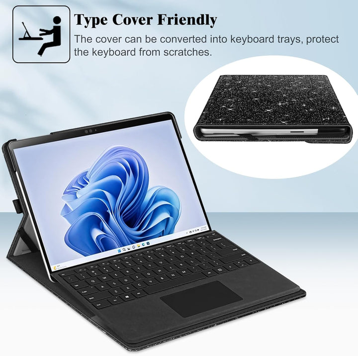 Fintie Hülle für Microsoft Surface Pro 11/10 / 9 (2024-2022) 13 Zoll - Multi-Sichtwinkel Kunstleder