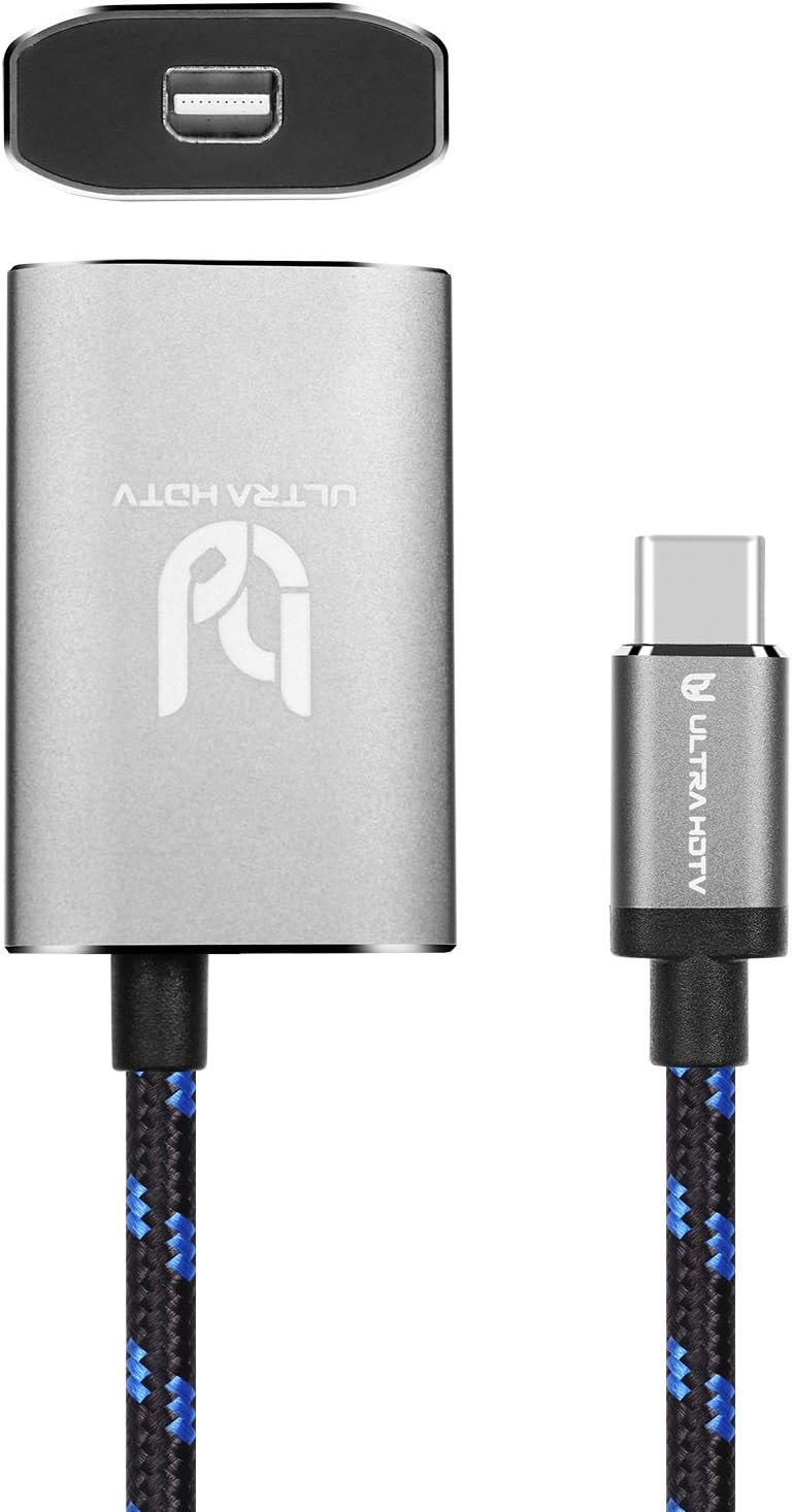 Ultra HDTV USB-C auf Mini-Displayport Adapter (Buchse), 4K Übertragung bei vollen 60Hz, Grau