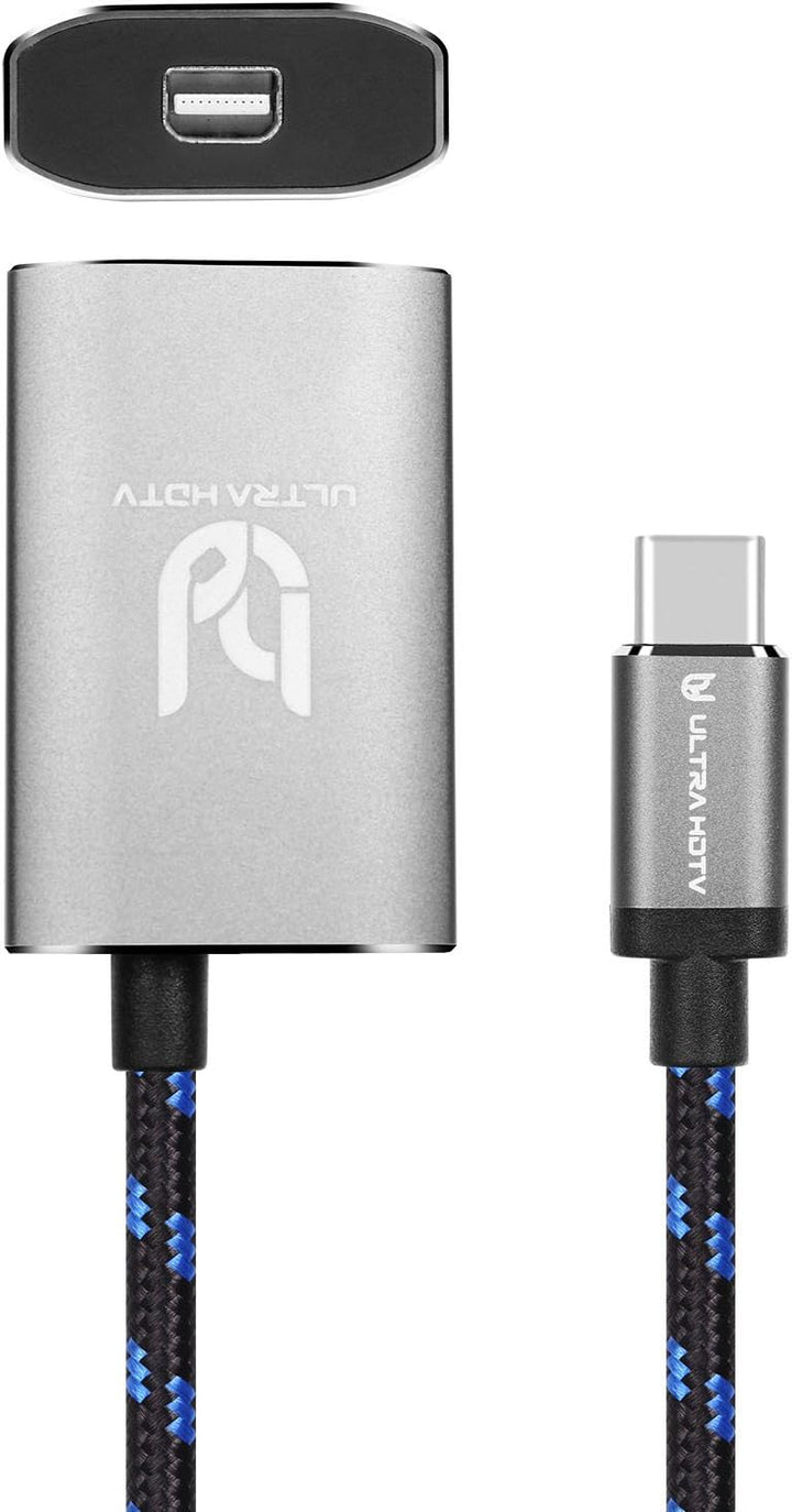 Ultra HDTV USB-C auf Mini-Displayport Adapter (Buchse), 4K Übertragung bei vollen 60Hz, Grau