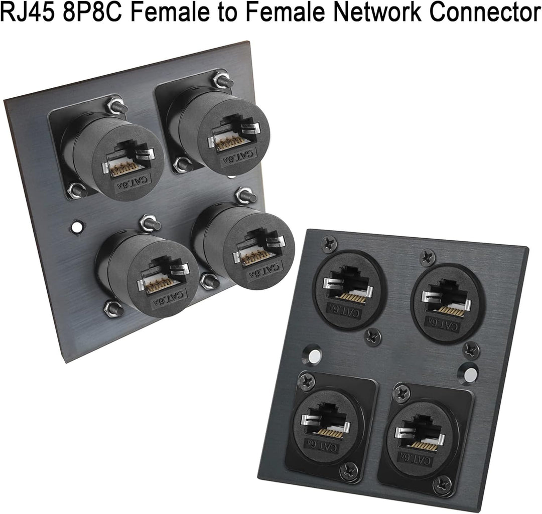 QIANRENON RJ45 Panel Montage Adapter Geschirmt RJ45 8P8C Buchse auf Buchse Netzwerk Steckverbinder C