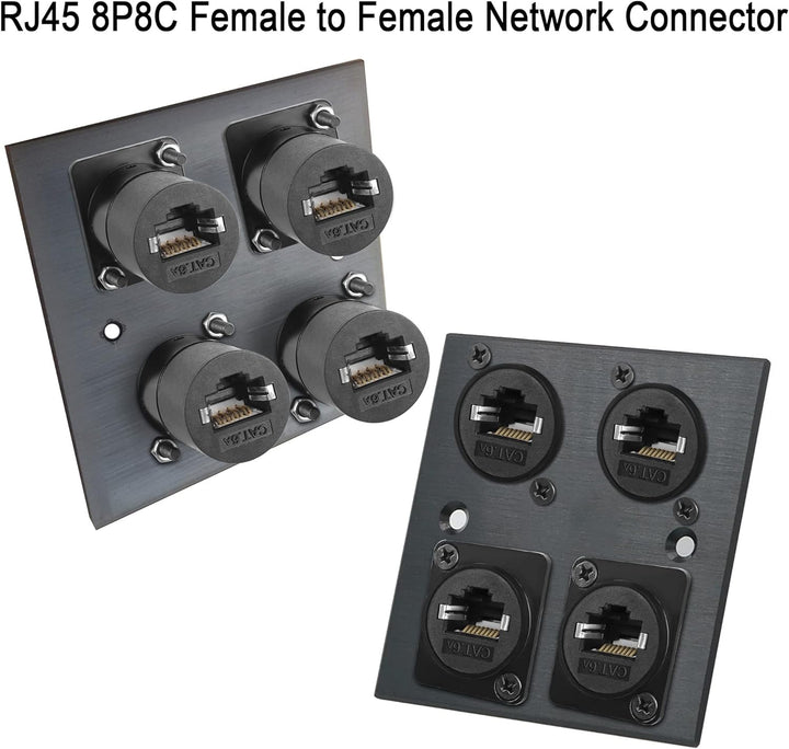 QIANRENON RJ45 Panel Montage Adapter Geschirmt RJ45 8P8C Buchse auf Buchse Netzwerk Steckverbinder C