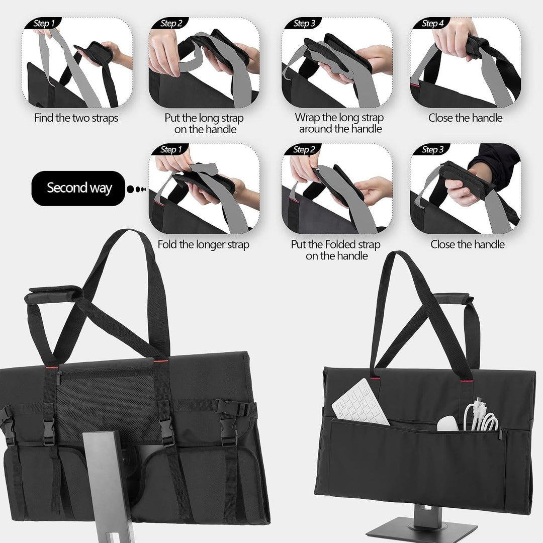 YUMILI Computer-Monitor-Tragetasche, tragbarer Heimcomputer-Monitor, schützende Tragetasche für 24-Z