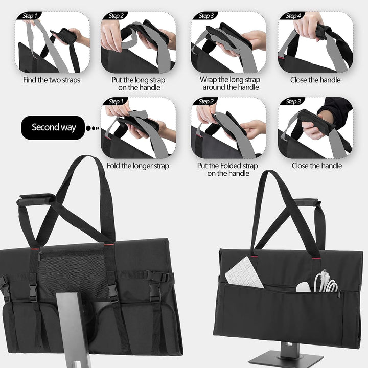 YUMILI Computer-Monitor-Tragetasche, tragbarer Heimcomputer-Monitor, schützende Tragetasche für 24-Z