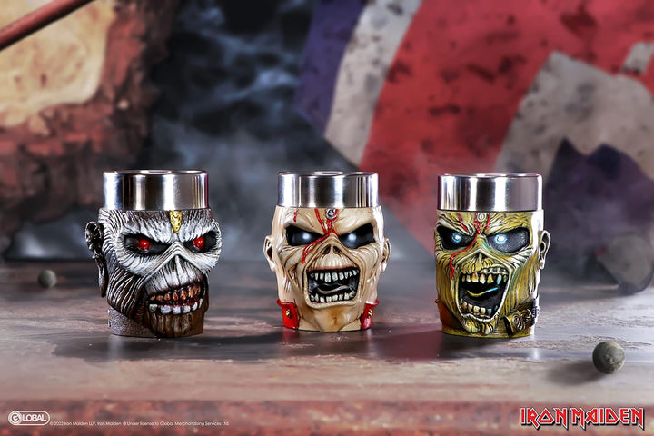 Nemesis Now Iron Maiden Eddie Schnapsglas-Set, 9 cm, Kunstharz mit Edelstahl, mehrfarbig, offizielle