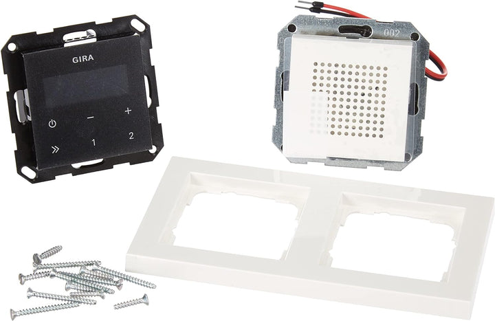 Gira 049572 Unterputz Radio RDS mit E2 Rahmen Gira E2, weiss / schwarz