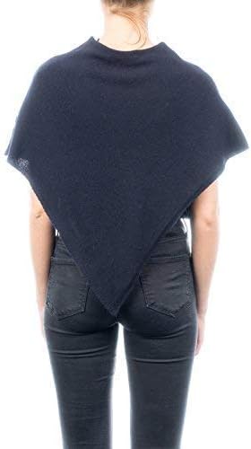 Dalle Piane Cashmere - Kurzer Poncho aus 100% Kaschmir - für Frau Einheitsgrösse Grosse Grössen Blau