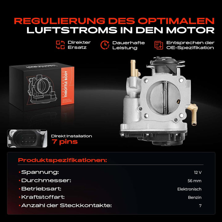 Frankberg Drosselklappenstutzen für Octavia I B-o-r-a Golf IV New Beetle 2.0L Benzin 1998-2013 06A13