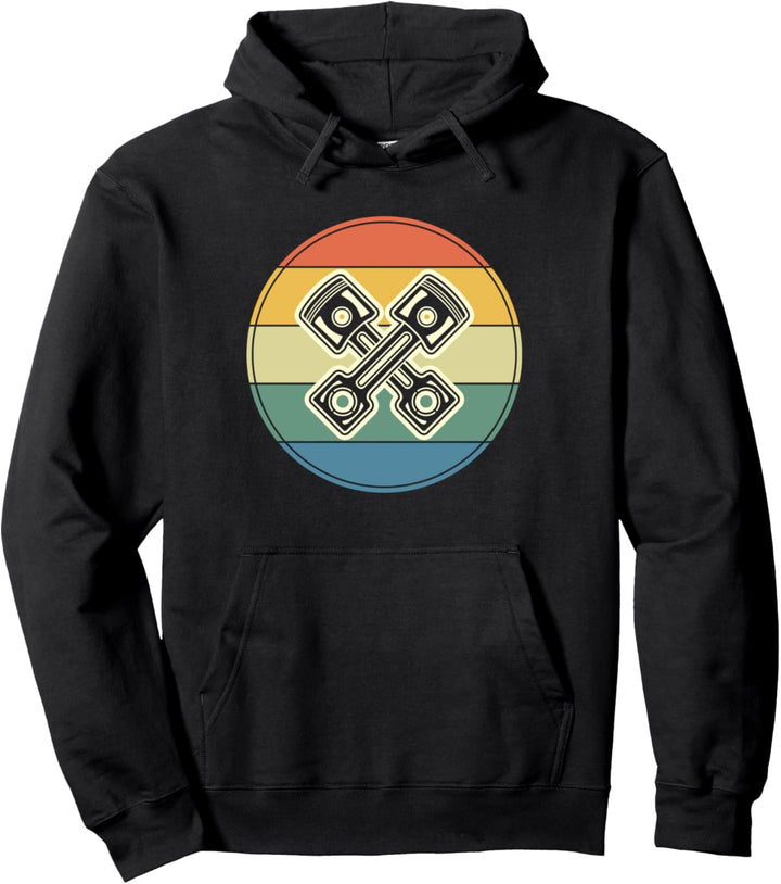 Vintage-Retro Kreis mit Motor Kolben für stolze Mechaniker Pullover Hoodie