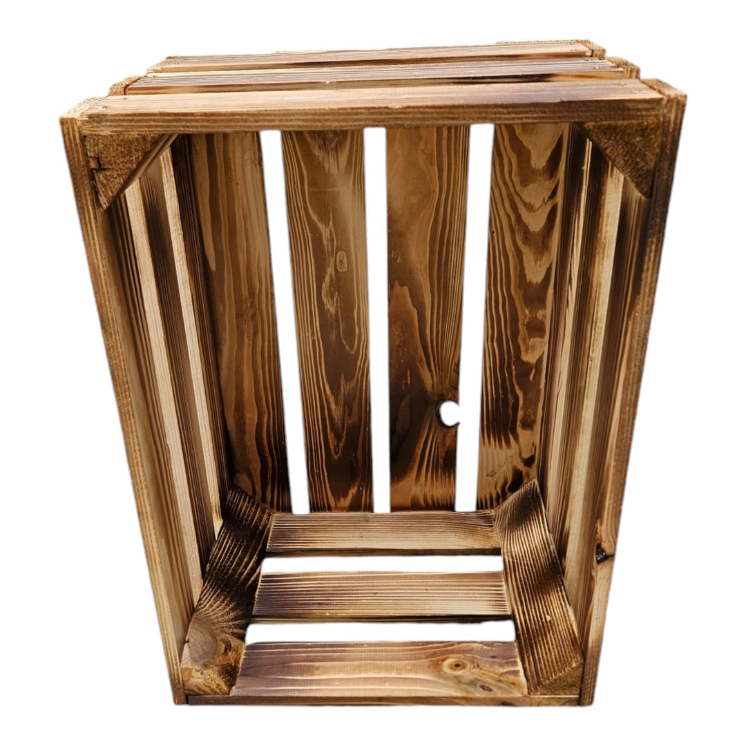 Teramico Weinregal Holzkisten Weinkisten Obstkisten Bar Verschiedene Varianten weiss geflammt 50cm 4