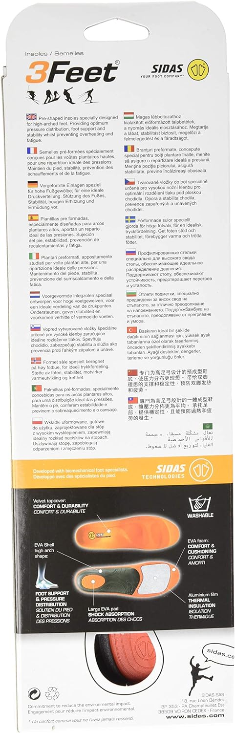 Sidas 3feet Winter High-einlegesohlen Sohlen XL Orange, XL Orange