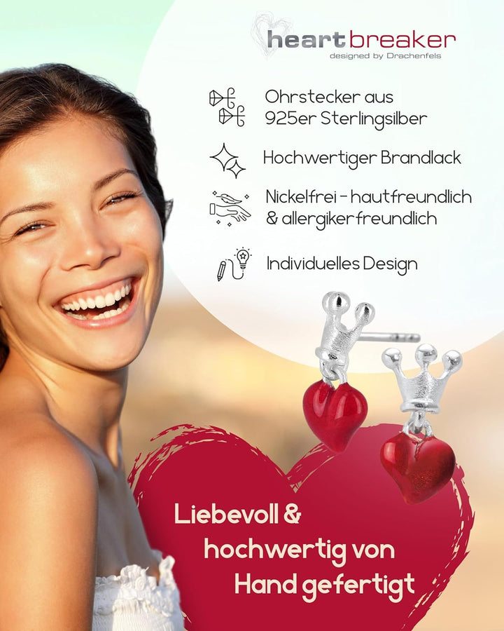 Heartbreaker Damen- Herzohrstecker Crown of my Heart mit Brandlack LD LP 22 RM