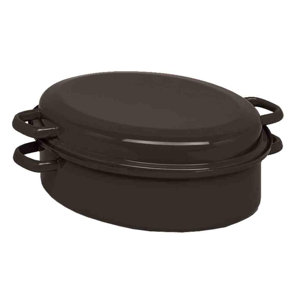 Krüger GR34 Gansbräter, emailliert Schwarz 34 cm, 34 cm