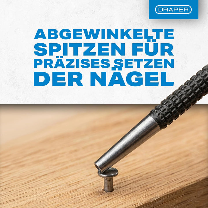 Draper 59354801 Draper 35480 Versenker-Set, 4-teilig, zum Versenken von Nägeln/Stiften