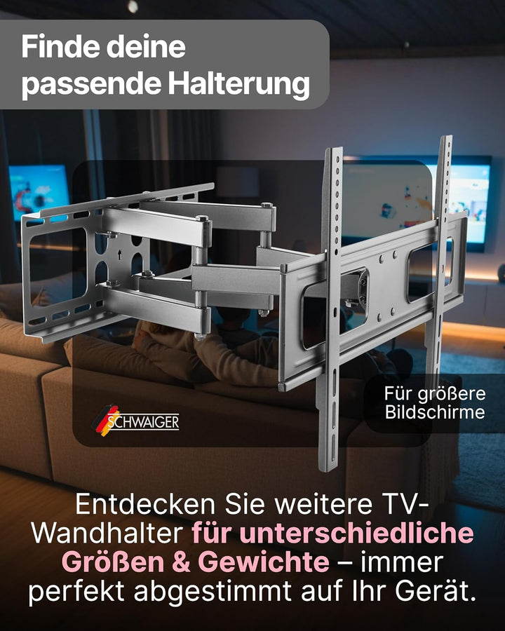 SCHWAIGER 9352 TV-Wandhalterung Fernseher-Halterung Mounting für Displays 13-29 Zoll bis 25kg neigba