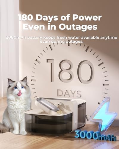 Katzenbrunnen Edelstahl, 3.2L Trinkbrunnen für Katze mit Blumenfontäne &amp; 3.5L Innovativer Trinkbrunn