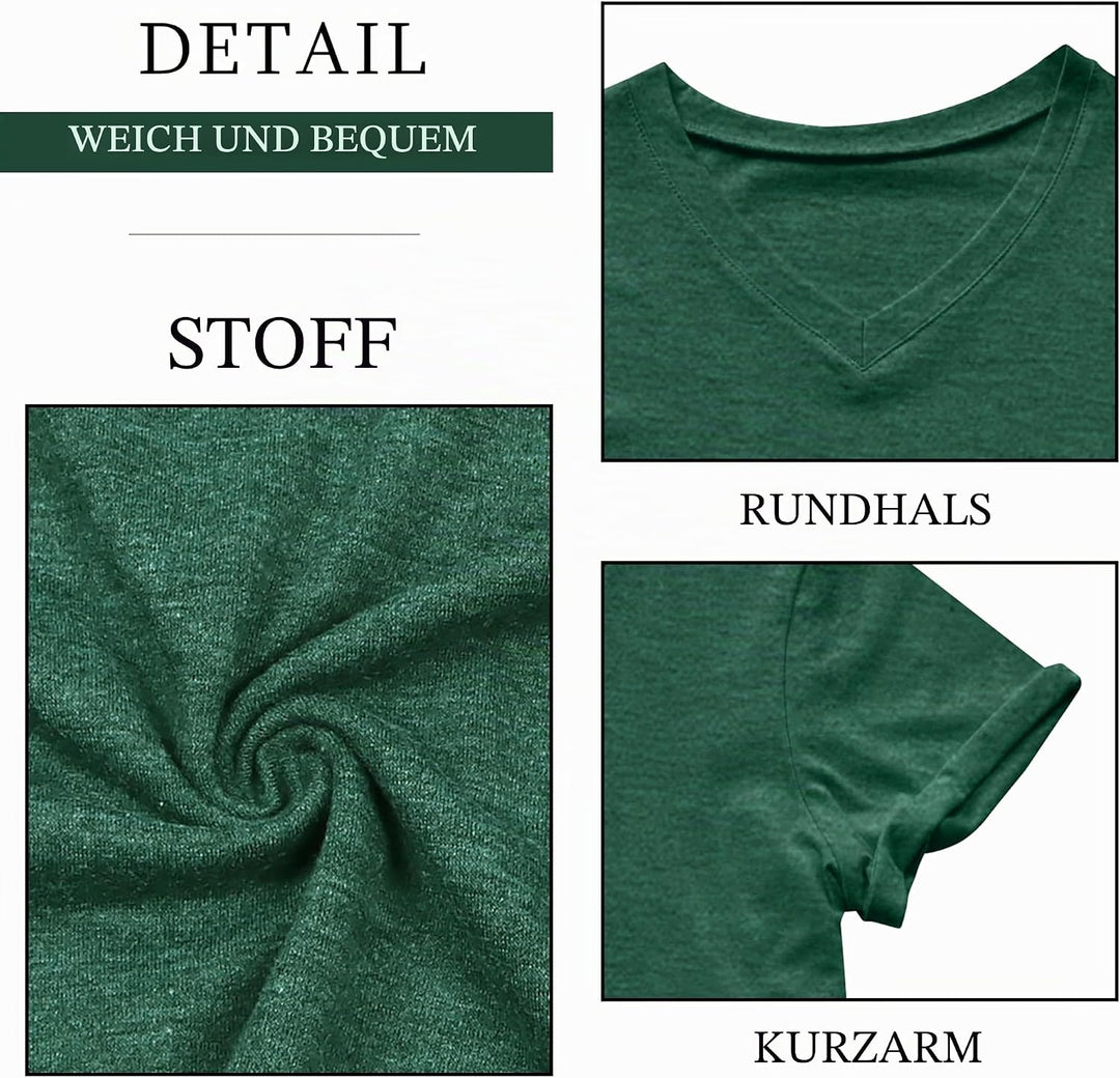 hohololo Weihnachts Tshirt Damen Christmas Shirt Merry Christmas V-Ausschnitt-T-Shirt Grün2 S, Grün2