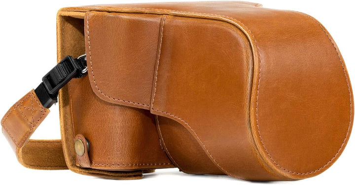 MegaGear MG983 Ever Ready Leder Kamera-Case mit Trageriemen kompatibel mit Fujifilm X-T30, X-T20, X-