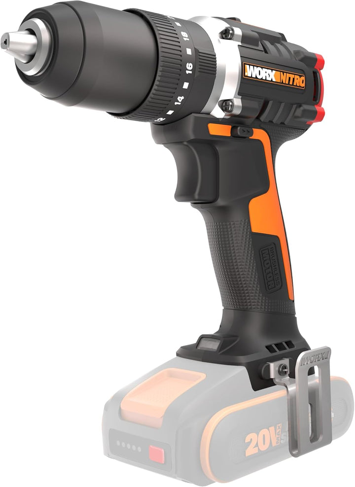 WORX Nitro WX355.9 Profi Akku Schlagbohrschrauber – bürstenloser Motor – 55Nm, Schlagzahl 33600/min,