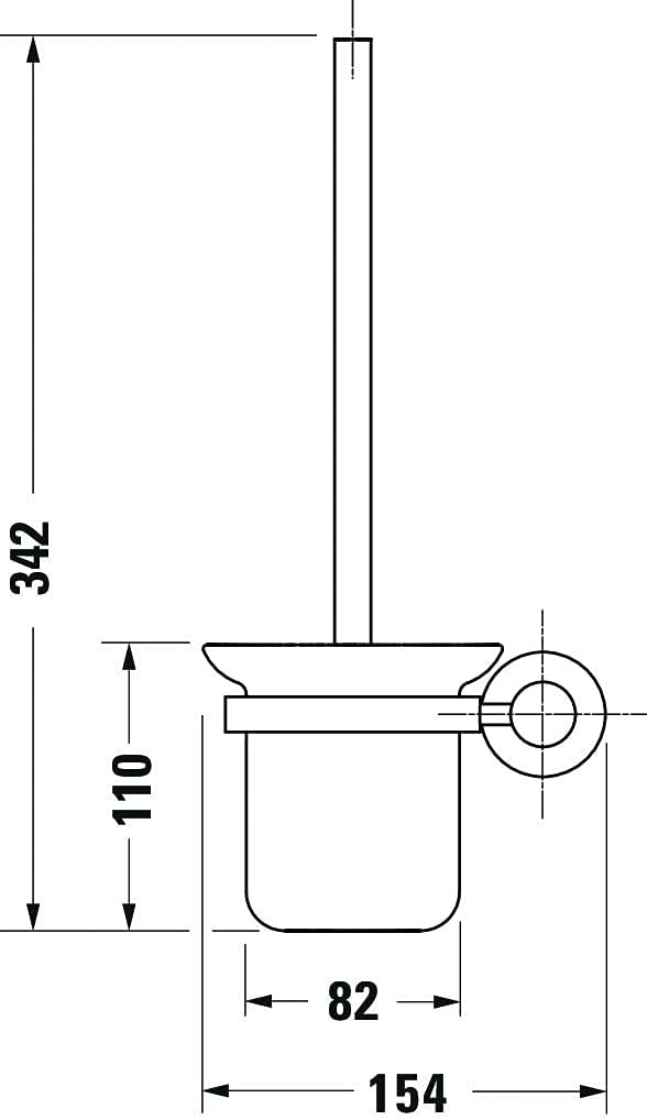 Duravit Bürstengarnitur D-Code, WC-Bürstenhalter Wandmontage, Toilettenbürste, Klobürste, Chrom, 154
