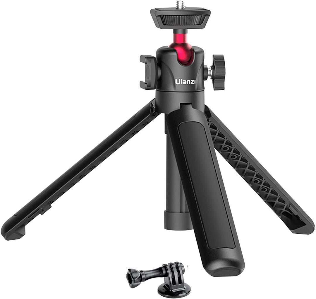 Mini Kamera Stativ, Desktop Vlogging Stativ mit 360° Kugelkopf 1/4 Schraube Cold Shoe Mount, Video S