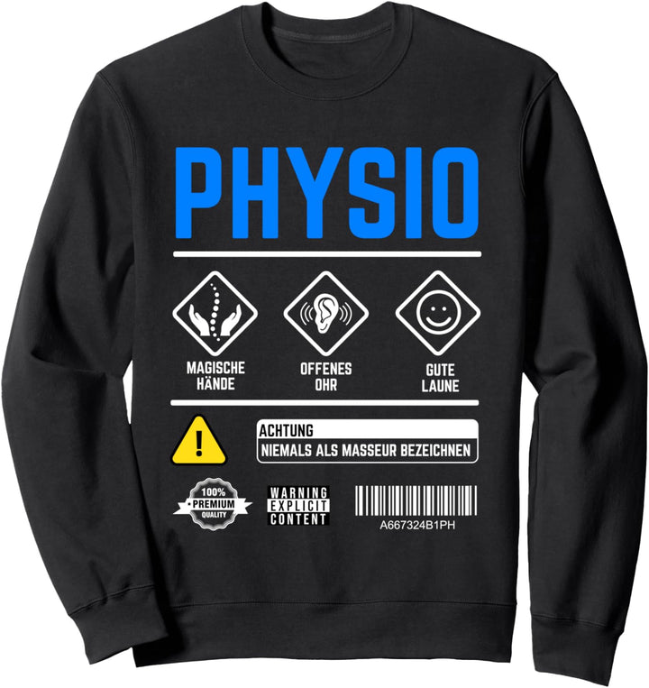 Physio Warnhinweise Gebrauchsanweisung Anleitung Physio Sweatshirt
