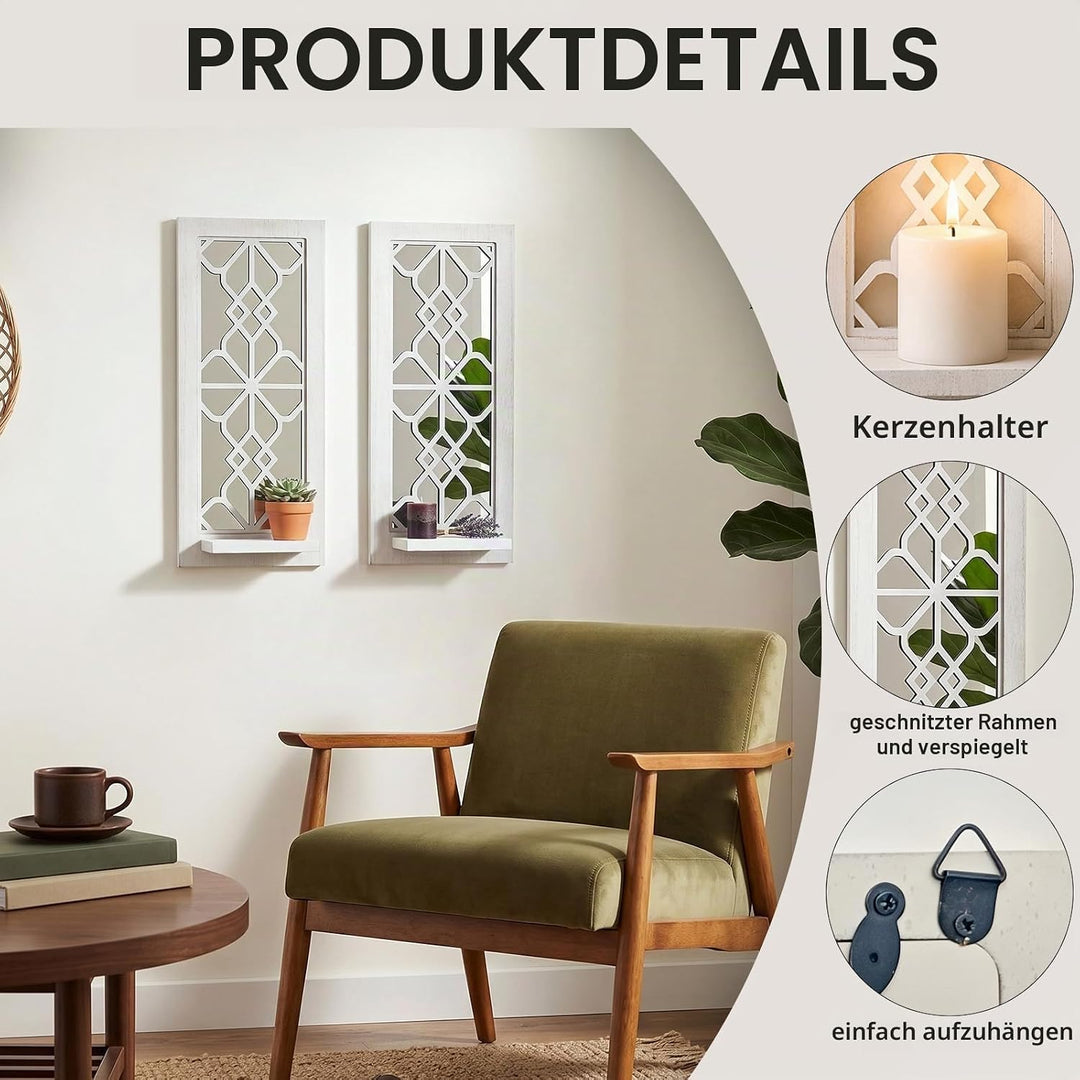 Holz Wandleuchter Kerzenhalter Set 2, Rustikale Wandhalterung Kerzenhalter, Bauernhaus Hängende Wand