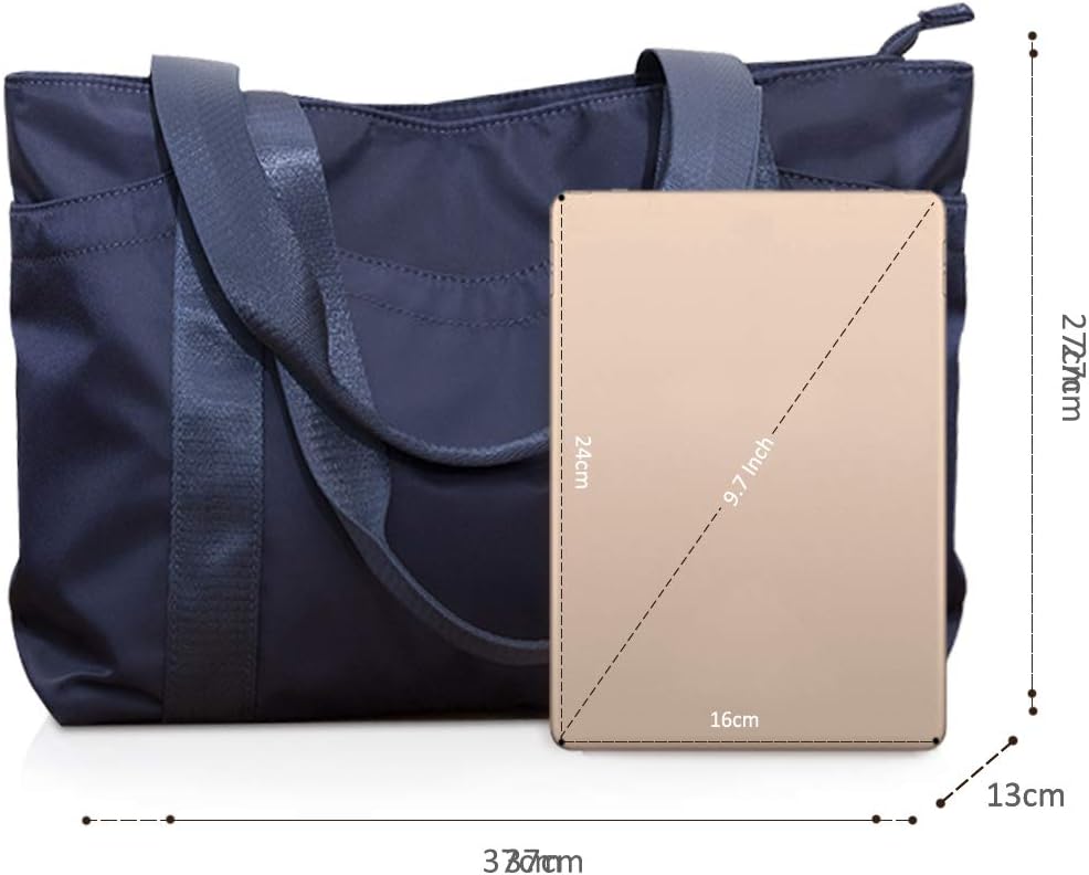 NICOLE &amp; DORIS Damen Handtasche Nylon Schultertasche Umhängetasche Gross Shopper Tasche mit Reissver