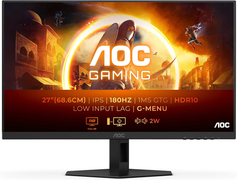 AOC Gaming 27G4XED - 27 Zoll Full HD Monitor, 180 Hz, 1 ms, FreeSync Prem., G-Sync comp., HDR10 (192